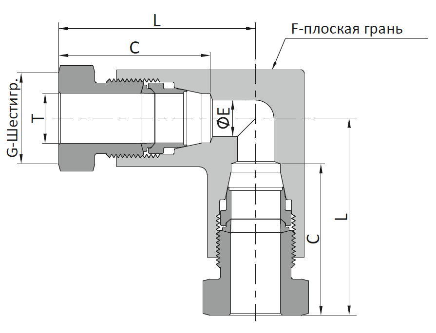 Проходной угольник HFNL