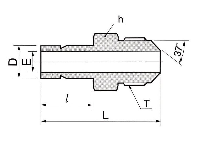 DMAA - переходник с наружной резьбой стандарта AN DMAA6-8-S