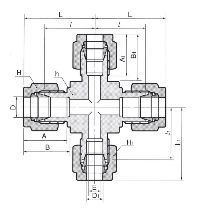 DXR - переходная крестовина DXR12M-12M-12M-10M-SA