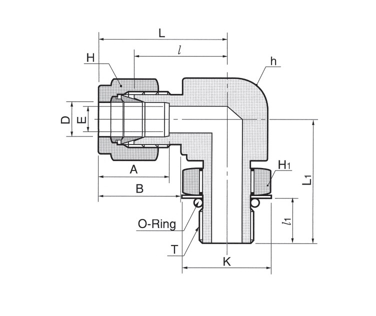 DLS - поворотный ввертной угольник с резьбой SAE/MSw DLS4-4UP-S