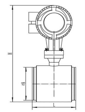 Габаритные размеры расходомера QTLD модели W