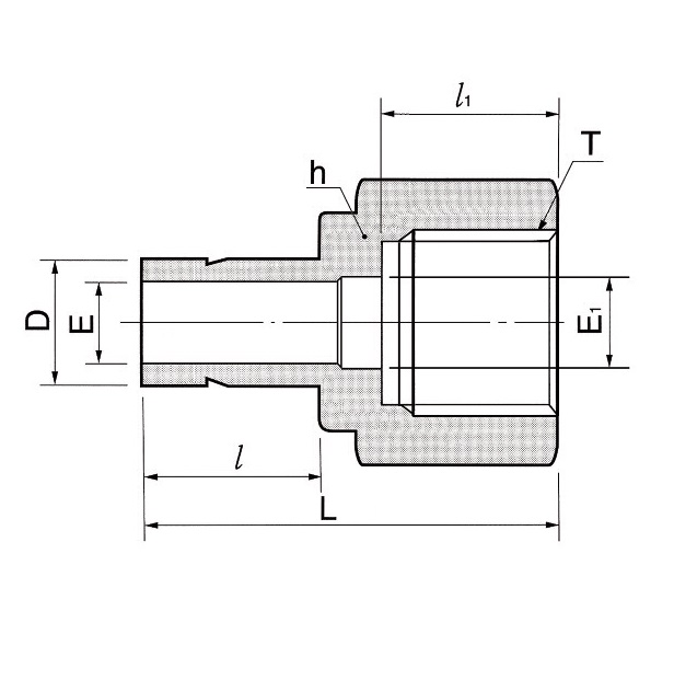 DAF - переходник с внутренней резьбой DAF18M-20M15G-S